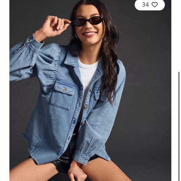 Anthropologie Pilcro Chambray Shacket - Picture 3 of 9